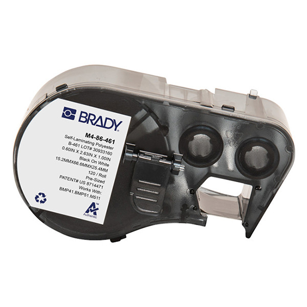 brady m4-86-461 etiquetas de poliester laminadas negro sobre blancotransparente 1524 mm x 6668 mm x 254 mm original