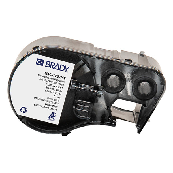 Brady M4C-125-342 cinta termocontraíble negra sobre amarilla 6,00 mm x 2,13 m (original) M4C-125-342 148170 - 1