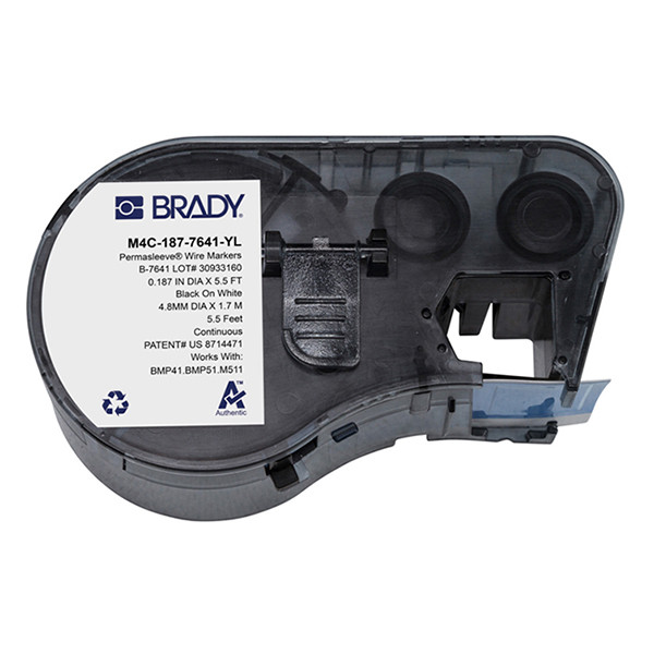 Brady M4C-187-7641-YL Cinta termocontraíble negra sobre amarilla 8,50 mm x 2,13 m (original)