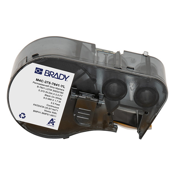 Brady M4C-375-7641-YL cinta termocontraíble negra sobre amarilla 16,4 mm x 2,13 m (original) M4C-375-7641-YL 148364 - 1