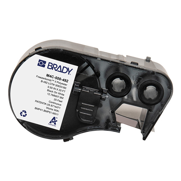 Brady M4C-500-492 Cinta FreezerBondz poliéster negro sobre blanco 12,7 mm x 7,62 m (original)