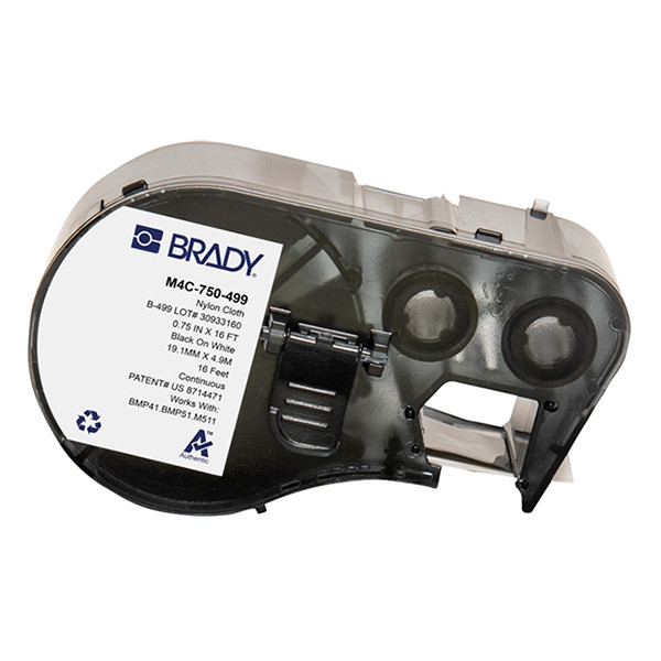 Brady M4C-750-499 etiquetas de nailon negro sobre blanco 19,05 mm x 4,88 m (original) M4C-750-499 148188 - 1