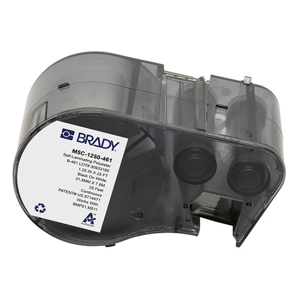 Brady M5C-1250-461 etiquetas de poliéster laminada negro sobre blanco 31,75 mm x 7,62 m (original) M5C-1250-461 148414 - 1