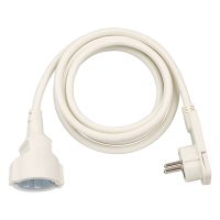 Cable alargador de plástico con enchufe plano blanco (2 metros) K120300095