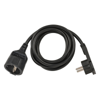 Cable alargador de plástico con enchufe plano negro (2 metros) K120300096