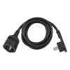 Cable alargador de plástico con enchufe plano negro (2 metros) K120300096 - 1