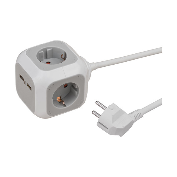 Regleta Brennenstuhl Alea-Power con 4 enchufes y USB gris (1,4 metros)