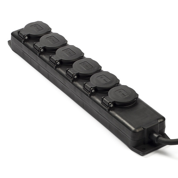 Brennenstuhl regleta exterior con 6 enchufes, color negro (2 metros)