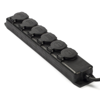 Brennenstuhl regleta exterior con 6 enchufes, color negro (2 metros) K060401123