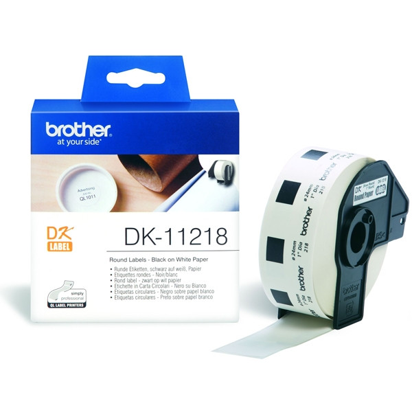 brother dk-11218 etiquetas redondas blancas original