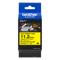 Brother HSe-631E cinta termorretráctil negra sobre amarilla 12 mm (original) HSE631E 350640