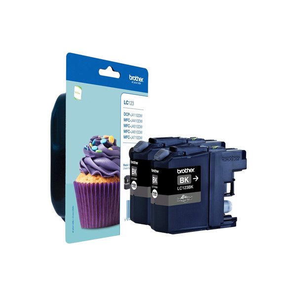 Brother LC-123BKBP2 pack 2 cartuchos negros (original)