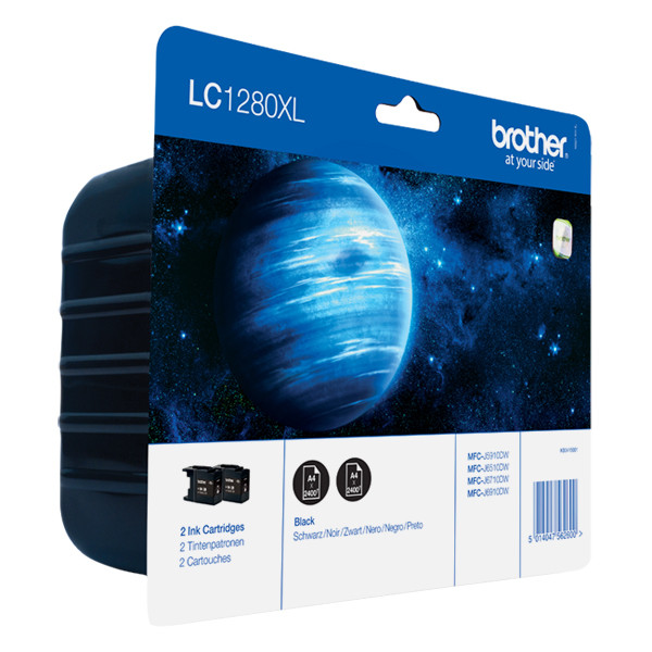 Brother LC-1280XLBK pack 2 cartuchos de tinta negros (original)