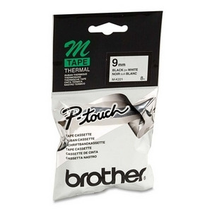 Brother M-K221BZ cinta negro sobre blanco 9 mm (original)