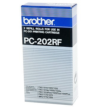 Brother PC-202RF: 2 Rollos entintados negros (original) PC202RF 029870 - 1