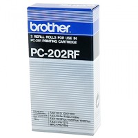 Brother PC-202RF: 2 Rollos entintados negros (original) PC202RF 029870