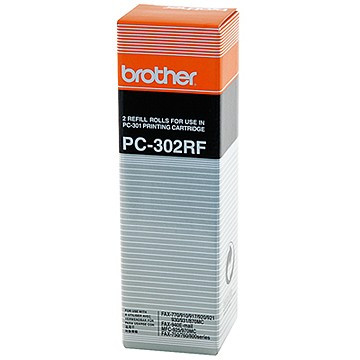 Brother PC-302RF: 2 x rollo entintado negro (original) PC302RF 029845 - 1