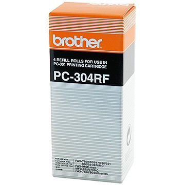 Brother PC-304RF: 4 x rollo entintado negro (original) PC304RF 029848 - 1