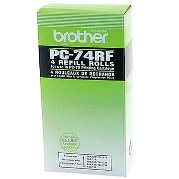 Brother PC-74RF: 4 x rollo entintado negro (original) PC74RF 029858 - 1
