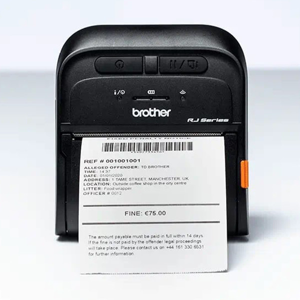 Brother RJ-3035B impresora móvil de tickets negra con Bluetooth 832958 - 2