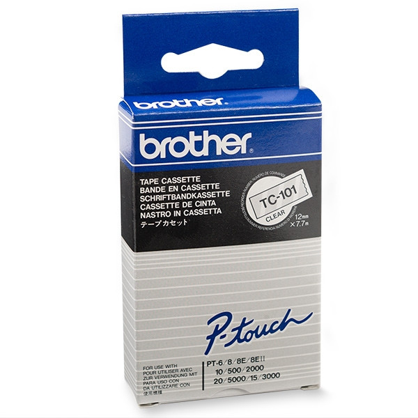 Brother TC-101 cinta negro sobre transparente 12 mm (original) TC-101 088824 - 1