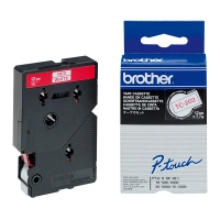 Brother TC-202 cinta rojo sobre blanco 12 mm (original) TC202 080506
