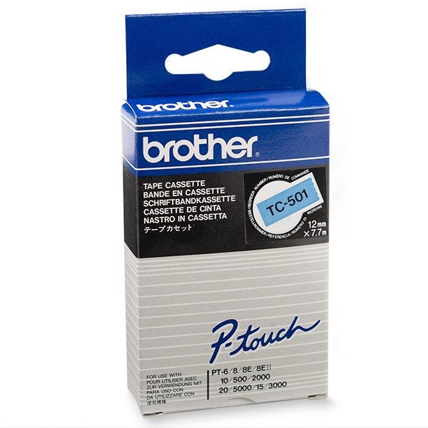 Brother TC-501 cinta negro sobre azul 12 mm (original) TC-501 088852 - 1
