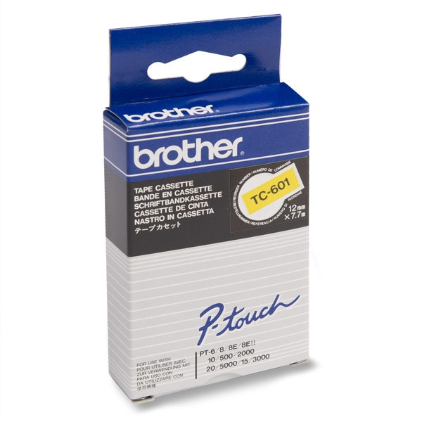 Brother TC-601 cinta negro sobre amarillo 12 mm (original) TC-601 080504 - 1