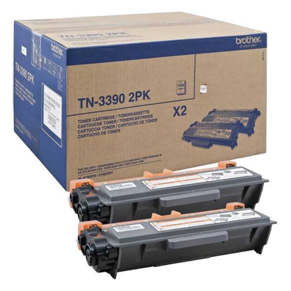 Brother TN-3390BK Pack x2 toner negro de alta capacidad (original) TN3390TWIN 051256 - 1