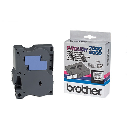 Brother TX-141 cinta negro sobre transparente 18 mm (original) TX141 080222 - 1