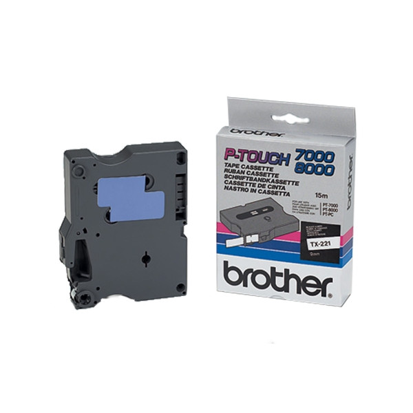 Brother TX-221 cinta negro sobre blanco 9 mm (original) TX221 080234 - 1