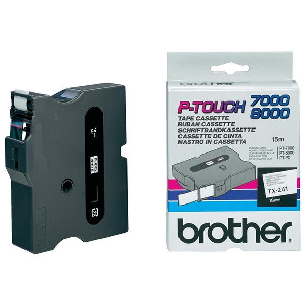 Brother TX-241 cinta negro sobre blanco 18 mm (original) TX241 080322 - 1