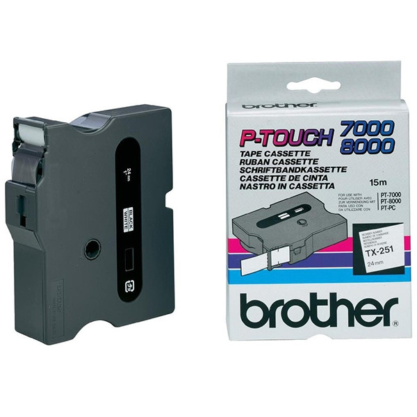 Brother TX-251 cinta negro sobre blanco 24 mm (original) TX251 080325 - 1