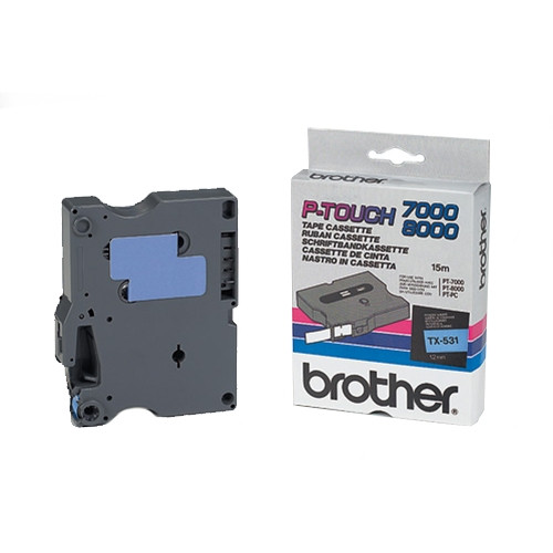 Brother TX-531 cinta negro sobre azul 12 mm (original) TX531 080264 - 1
