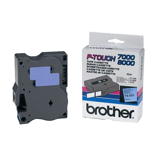 Brother TX-551 cinta negro sobre azul 24 mm (original) TX551 080268 - 1