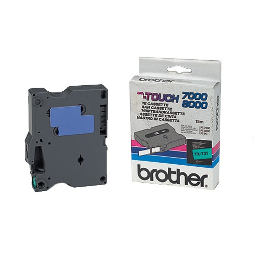 Brother TX-731 cinta negro sobre verde 12 mm (original) TX731 080278 - 1