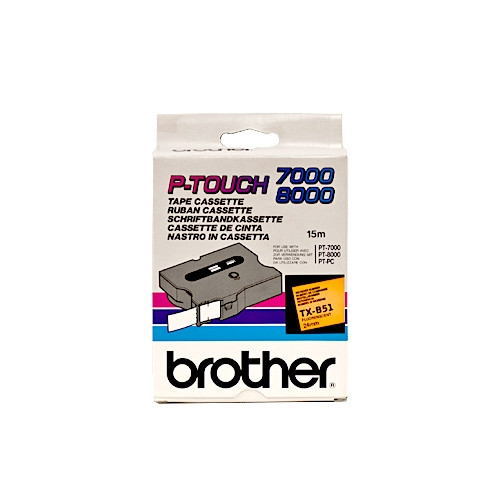 Brother TX-B51 cinta negro sobre naranja fluorescente 24 mm (original) TXB51 080288 - 1
