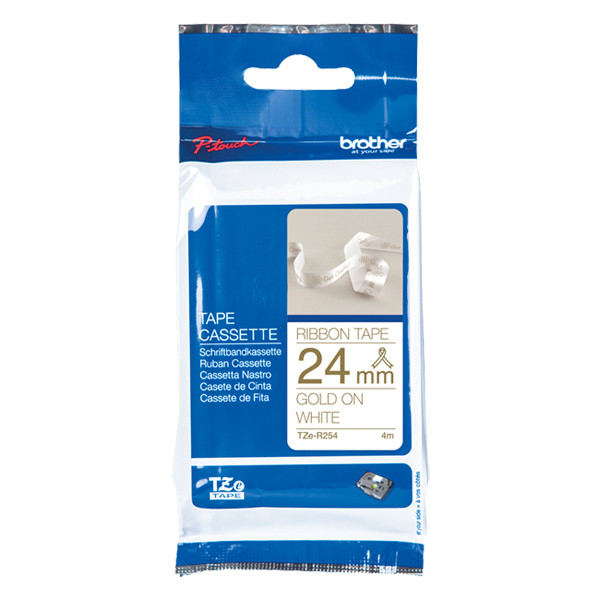 Brother TZe-R254 cinta dorada sobre blanco 24 mm (original) TZe-R254 350528 - 1