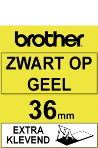 Brother TZe-S661 cinta superadhesiva negro sobre amarillo 36 mm (original) TZeS661 080690 - 1