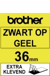 Brother TZe-S661 cinta superadhesiva negro sobre amarillo 36 mm (original) 080690 - 1