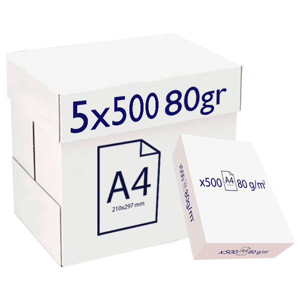 Caja papel A4 | 80gr (5x500 hojas)  425192 - 1