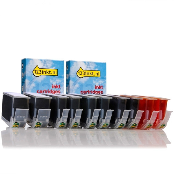 Canon 2x PGI-7BK + 2x serie PGI-9 Pack ahorro PBK/C/M/Y con chip (2 negro + 3 colores) (marca 123tinta) 1034B001C 1035B001C 1036B001C 1037B001C 2444B001C 127118 - 1