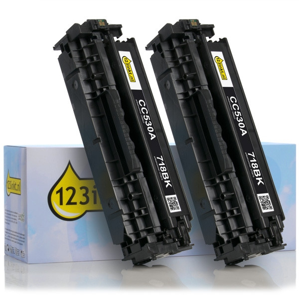 Canon 718 BK pack 2x toner negro (marca 123tinta) 2662B005C 070753 - 1