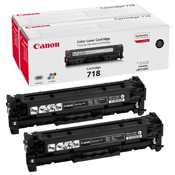 Canon CRG-718 Bk VP cartucho de tóner 2 pieza(s) Original Negro