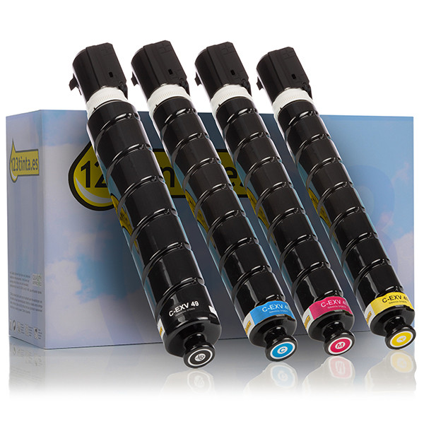 Canon C-EXV 49 toners (marca 123tinta) | Pack negro + 3 colores 130710 - 1
