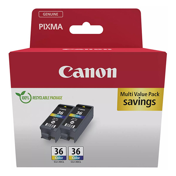 Canon CLI-36 CL pack doble (original)