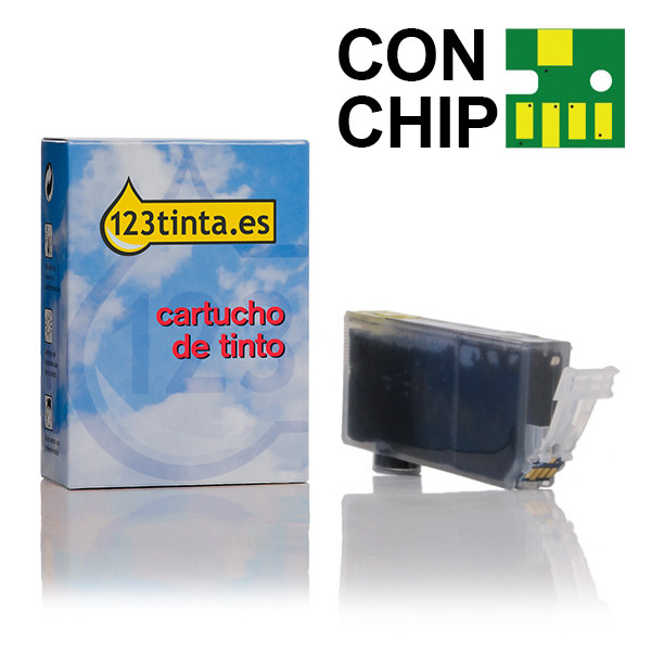 Canon CLI-521GY cartucho de tinta gris con chip (marca 123tinta) 2937B001C 018513 - 1