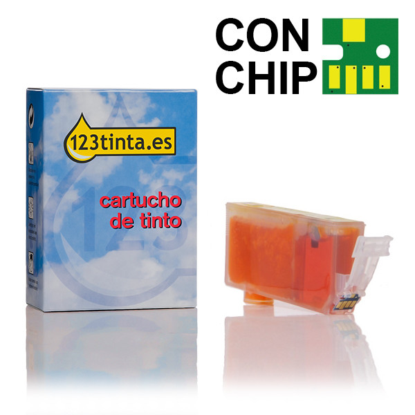 Canon CLI-521Y cartucho de tinta amarillo (marca 123tinta) 2936B001C 018458 - 1