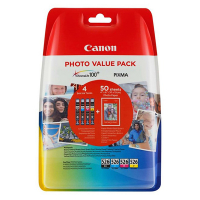 Canon CLI-526 pack ahorro 4 colores + papel (original) 4540B017 4540B018 4540B019 651009