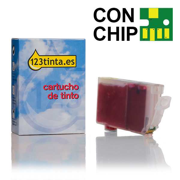Canon CLI-8R cartucho de tinta rojo con chip (marca 123tinta) 0626B001C 018133 - 1